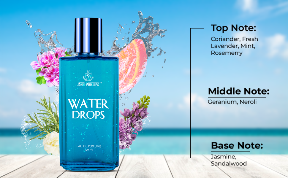 John Phillips Water Drops 125ml 4.2 Fl.oz. & Frozen Eau De Perfumes 100ml 3.4 Fl.oz. For Men | Pack Of 2 John Phillips Water Drops 125ml 4.2 Fl.oz. & Frozen Eau De Perfumes 100ml 3.4 Fl.oz. For Men | Pack Of 2
