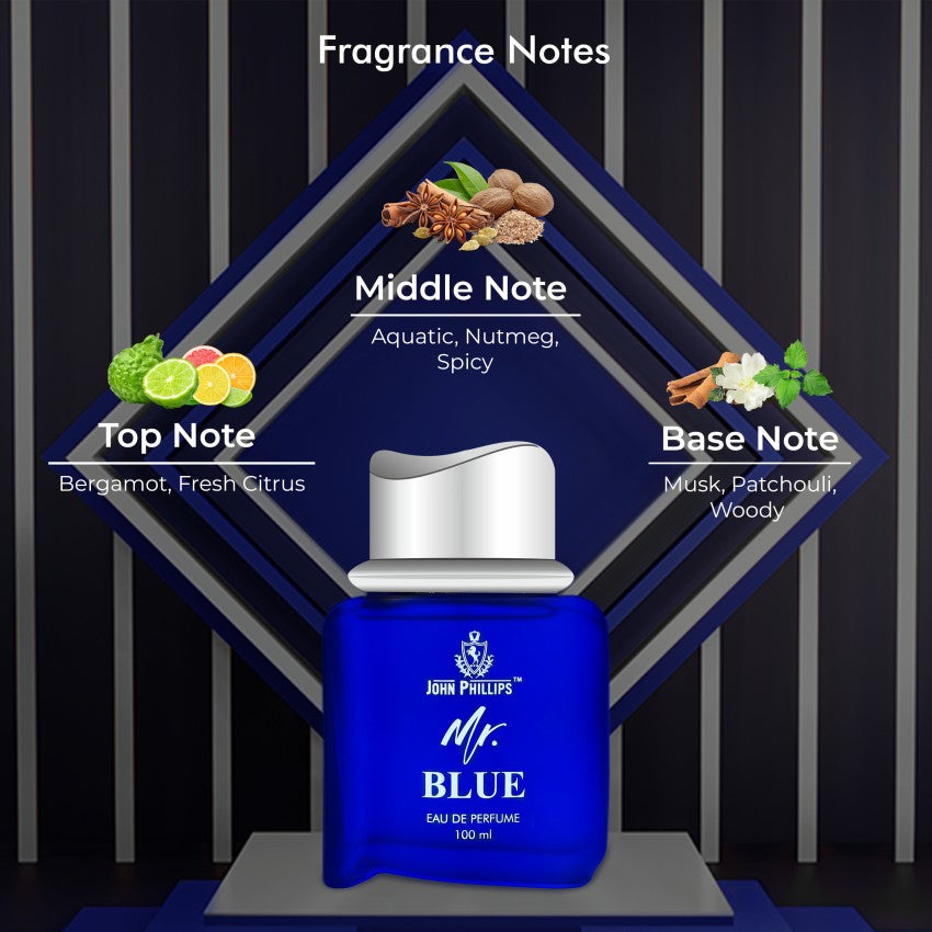 John Phillips  First Love 60ml 2 Fl.oz. For Women & Mr. Blue 100ml 3.4 Fl.oz. For Men Pack Of 2 John Phillips  First Love 60ml 2 Fl.oz. For Women & Mr. Blue 100ml 3.4 Fl.oz. For Men Pack Of 2