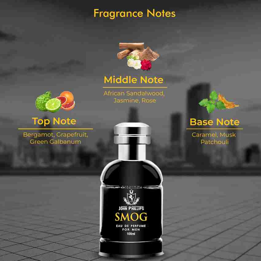 John Phillips Smog 100ml 3.4 Fl.oz. & Tomm Sportz Eau De Perfume 60ml 2 Fl.oz. | Combo Of 2 For Men & Women John Phillips Smog 100ml 3.4 Fl.oz. & Tomm Sportz Eau De Perfume 60ml 2 Fl.oz. | Combo Of 2 For Men & Women