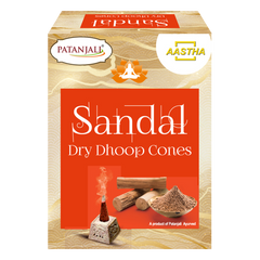 Patanjali Aastha Sandal Dry Dhoop Cone, With Exquisite, Soothing & Long Lasting Aroma | 20gm