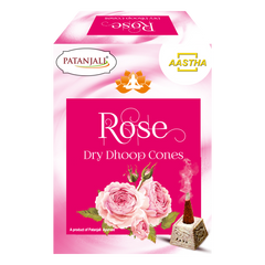 Patanjali Aastha Rose Dry Dhoop Cone, With Exquisite, Soothing & Long Lasting Aroma | 20gm