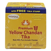 Patanjali Aastha Yellow Chandan Geela Tika, With Premium Yellow Chandan, 60gm