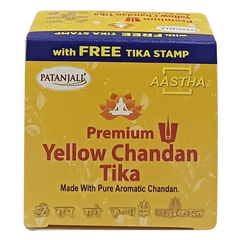 Patanjali Aastha Yellow Chandan Geela Tika, With Premium Yellow Chandan, 60gm