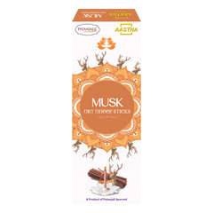 Patanjali Aastha Dry Dhoop Sticks Musk 8 N, With Exquisite, Soothing & Long Lasting Aroma | 16gm