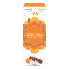 Patanjali Aastha Dry Dhoop Sticks Orange,8 N,With Exquisite, Soothing & Long Lasting Aroma |16gm