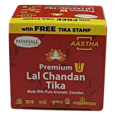 Patanjali Aastha Lal Chandan Geela Tika, With Forehead Can Remove Negative Energy, 60gm