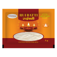Patanjali Aastha Long Cotton Wicks, With 100% Pure Natural Cotton, 3gm