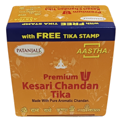 Patanjali Aastha Kesar Chandan Geela Tika, With Premium Kesari Chandan, 60gm