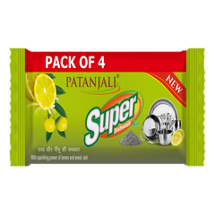Patanjali Super Dish Wash Bar Pack Of 4, With Natural & Superior Cleaning 420gm
