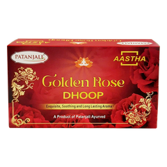 Patanjali Aastha Premium Golden Dhoop Rose,16 N, With Soothing & Long Lasting Aroma | 76gm