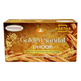 Patanjali Aastha Premium Golden Dhoop Sandal,16 N, With Soothing & Long Lasting Aroma | 76gm