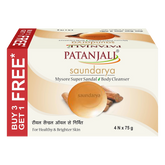Patanjali Saundarya Mysore Super Sandal Body Cleanser, 75 G Pack Of 4, 225gm