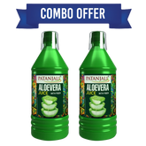 Patanjali Combo Aloevera Juice Fibre 1 l (Pack Of 2)