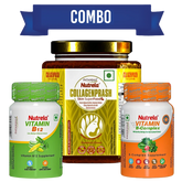 Patanjali Combo-Nutrela Collagenprash (400g) + Nutrela B12 Capsule (30n) + B-Complex (30n), 432gm