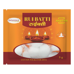 Patanjali Aastha Round Cotton Wicks (Red), With 100% Pure Cotton, 3gm