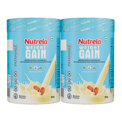 Patanjali Nutrela Weight Gain, Banana Flavor,500g (Pack Of 2), With Vegetarians & Non-Vegetarians