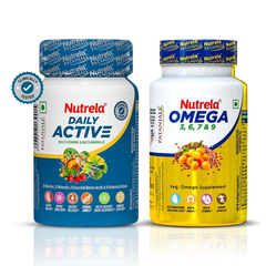 Patanjali Combo Pat Nutrela Daily Active Omega 3 Softgel Capsule (30n+60n), 67.5gm