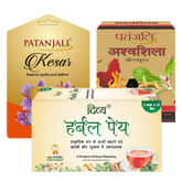 Patanjali Healthcare Pack- Ashwashila + Kesa + Herbal Peya 62gm