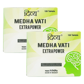 Patanjali Combo Divya Medha Vati Extra Power 30x4 Tab Pack Of 2, With Brahmi, Shankhpushpi, 180gm