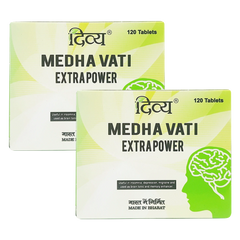 Patanjali Combo Divya Medha Vati Extra Power 30x4 Tab Pack Of 2, With Brahmi, Shankhpushpi, 180gm