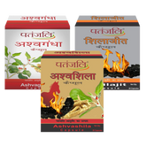 Patanjali Vitality Booster Shilajit, Ashwagandha, Ashwashila 20 Capsules Each Pack Of 3, 33gm