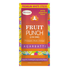 Patanjali Aastha Agarbatti W Stick Fruitpunch, New, With Soothing & Long Lasting Aroma | 110gm