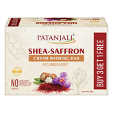 Patanjali Shea Saffron Cream Bathing Bar, With Cleanse Deeply, Hydrate & Provide Freshness, 375gm