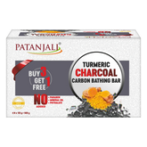 Patanjali Turmeric Charcoal Bathing Bar, With Cleanse Deeply, Detoxify & Provide Freshness 375gm