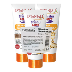 Patanjali Shishu Care Diaper Rash Cream (Pack Of 3), With Baby'S Sensitive Skin, 75gm