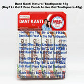 Patanjali Dant Kanti Natural Toothpaste 18gm Each Buy12+ Get 1 Free Fresh Gel Toothpaste 45g