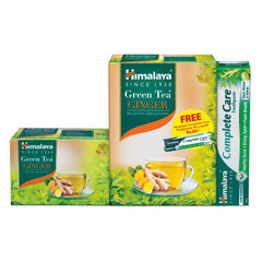 Himalaya Green Tea Ginger 20 Tea Bags + Complete Care Toothpaste 80g Free Offer Pack