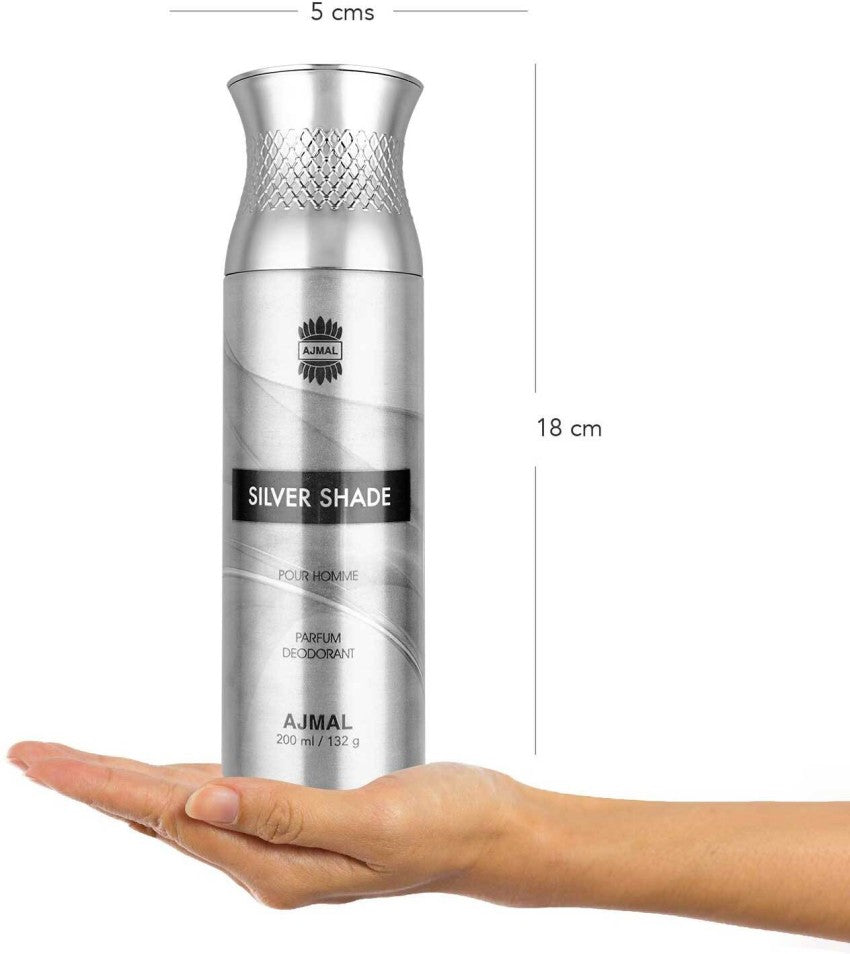 Ajmal Silvershade & Silvershade Deodorants Gift For Men Each 200ml 6.7 Fl.oz. & Aretha Edp 50ml 1.6 Fl.oz. For Women Ajmal Silvershade & Silvershade Deodorants Gift For Men Each 200ml 6.7 Fl.oz. & Aretha Edp 50ml 1.6 Fl.oz. For Women