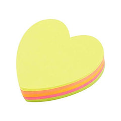 Set Of 3 Multicolor Heart Shapes Sticky Note - 3 X100 Sheets Per Pad | Sticky Notes-5 Colors