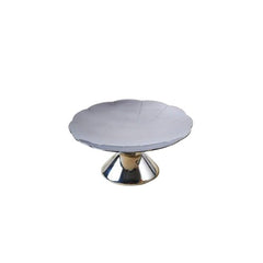 Chrome Stainless Steel Serving Platter - Poppy Series | Multipurpose Serving Tray For Sweets, Cookies, Dry Fruits & Other Snacks - Serve Ware, Dinnerware & Tableware