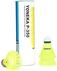 Yoneka P - 350 Nylon Badminton Shuttlecock | Green , Pack Of 6 , Playing Level - Intermediate