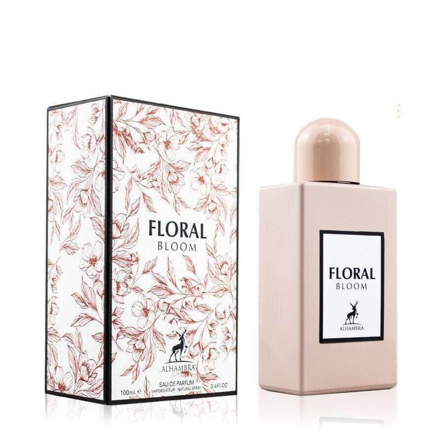 FLORAL BLOOM BY MAISON ALHAMBRA EAU DE PARFUM FOR WOMEN 100ML 3.4 FL.OZ. FLORAL BLOOM BY MAISON ALHAMBRA EAU DE PARFUM FOR WOMEN 100ML 3.4 FL.OZ.