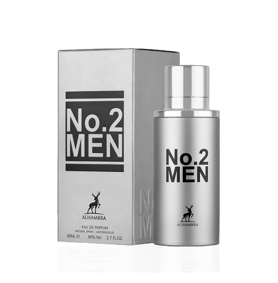 NO. 2 MEN BY MAISON ALHAMBRA EAU DE PARFUM 80ML 2.7 FL.OZ. MEN FRAGRANCE NO. 2 MEN BY MAISON ALHAMBRA EAU DE PARFUM 80ML 2.7 FL.OZ. MEN FRAGRANCE
