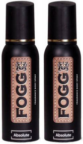 Fogg Pack Of 2 Absolute Deodorant Body Spray 120ml Each 4 Fl.oz. | Long Lasting Fragrance For Men