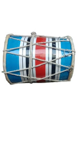 Handmade Indian Wooden Dholak For Kids - Multicolor | Perfectly Symmetric Round Dholak - Mini Dholak For Festival, Wedding, Satsang | Very Easy To Tune