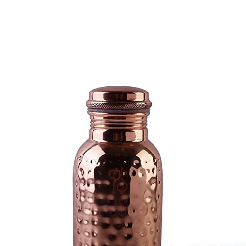 Copper Hammered Bottle Suitable For Home, School, College & Office - 1 Liter, 270 Grams, Leak Proof | Rust Proof, Easy To Carry, Pure & Healthy, 100% Toxin Free Copper Hammered Bottle Suitable For Home, School, College & Office - 1 Liter, 270 Grams, Leak Proof | Rust Proof, Easy To Carry, Pure & Healthy, 100% Toxin Free