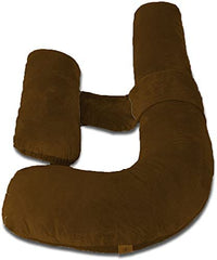 Pregnancy Pillow, Maternity Body Pillow For Sleeping, H Shaped Pillow, Brown - 55 Inch | Full Body Pillow, Pregnancy Pillow For Pregnant Women, Support Belly & Back, Washable Velvet Cover