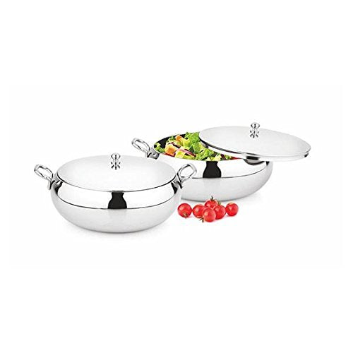 High Grade Stainless Steel Marina Serving Bowl Set With Lid - 2 Pieces, 17 Cm Each, 1000ml Each High Grade Stainless Steel Marina Serving Bowl Set With Lid - 2 Pieces, 17 Cm Each, 1000ml Each