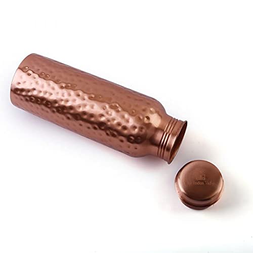 Copper Hammered Bottle Suitable For Home, School, College & Office - 750ml, 220 Grams, Leak Proof | Rust Proof, Easy To Carry, Pure & Healthy, 100% Toxin Free Copper Hammered Bottle Suitable For Home, School, College & Office - 750ml, 220 Grams, Leak Proof | Rust Proof, Easy To Carry, Pure & Healthy, 100% Toxin Free