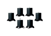 2 INCHES PILLAR CANDLES BLACK UNSCENTED INDOOR SET OF 6 | BURNING TIME 30 HOURS