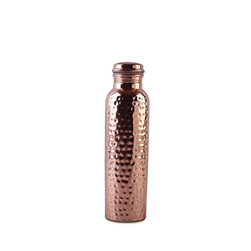 Copper Hammered Bottle Suitable For Home, School, College & Office - 1 Liter, 270 Grams, Leak Proof | Rust Proof, Easy To Carry, Pure & Healthy, 100% Toxin Free Copper Hammered Bottle Suitable For Home, School, College & Office - 1 Liter, 270 Grams, Leak Proof | Rust Proof, Easy To Carry, Pure & Healthy, 100% Toxin Free