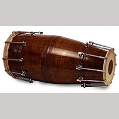 Professional Grade Handmade Bolt Tuned Wooden Dholak - Brown | Perfectly Symmetric Round Dholak - Dholak For Festival, Wedding, Satsang | Bolt Tuned Wedding Dholki