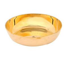 Metals Golden Bronze Dinner Thali Set | Set Of 6 - 1 Thali+ 2 Bowl+ 1 Sweet Plate+ 1 Glass+ 1 Spoon - Antique Look