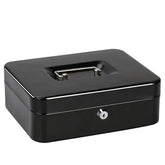 10 Inch Heavy Metal New Locking Large Cash Box For Home Office Shop Money Cash, Colour - Black, Control Type - Key Control