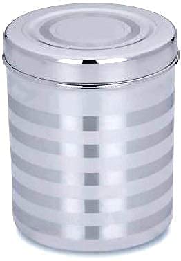 Silver Stainless Steel Containers With Lid For Home & Kitchen | Durable Storage Box - Kitchen Dabba With Lid, 6 Liters - Stainless Steel Deep Storage Box