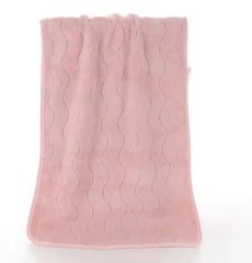 HomeCloud Microfiber Soft & Fuffy Bath & Face Towel 400 Gsm With Hanging Loop | 3x Softer Than Cotton Towels | Highly Absorbent Set Of 2 (Waves Pink)